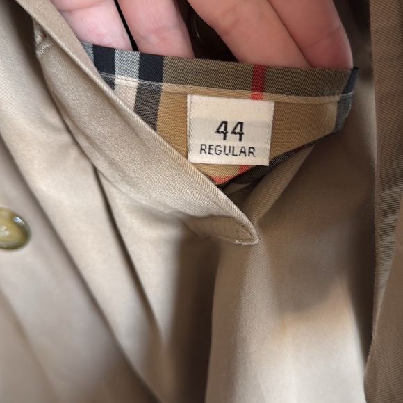 Vintage Burberry Tan Nova Check Plaid Lined Double Breasted Tie Trench Coat - Picture 13 of 16